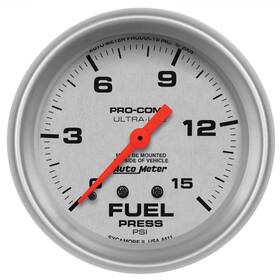 Auto Meter 046074044113 4411 Ultra-lite Mechanical Fuel Pressure Gauge 2-5/8 Inch 66.7mm