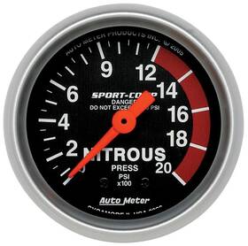 3328 Autometer 2-1/16in Sport Comp Nos Pressure Gauge