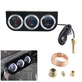 Ag005 Bagaraatan Triple Gauge Kit Oil/amp/water Mechanical 2ftft 52mm Chrome Set Wa