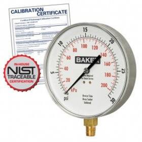 421avnd-300-nist Baker 421avnd-300 Pressure Gauge To 300 Psi