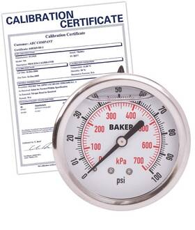Ahnc-100p-nist Baker Ahnc-100p Pressure Gauge To 100 Psi
