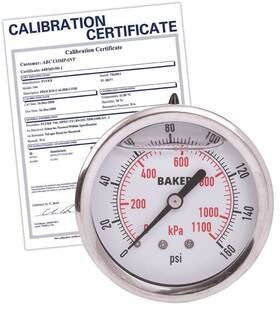 Ahnc-160p-nist Baker Ahnc-160p Pressure Gauge To 160 Psi