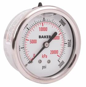 Ahnc-3000p Baker Pressure Gauge To 3000 Psi