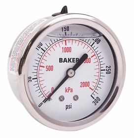 Ahnc-300p Baker Pressure Gauge 0-300 Psi