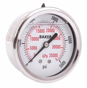 Ahnc-5000p Baker Pressure Gauge To 5000 Psi