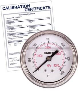 Ahnc-600p-nist Baker Ahnc-600p Pressure Gauge To 600 Psi