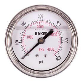 Ahnc-600p Baker Pressure Gauge 0 To 600 Psi