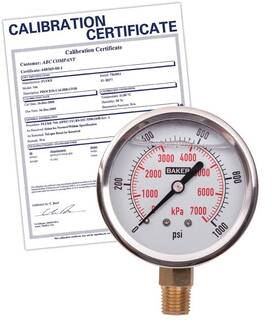 Avnc-1000p-nist Baker Avnc-1000p Pressure Gauge To 1000 Psi