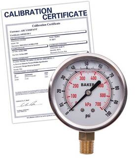 Avnc-100p-nist Baker Avnc-100p Pressure Gauge To 100 Psi