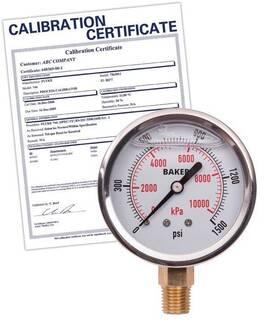 Avnc-1500p-nist Baker Avnc-1500p Pressure Gauge To 1500 Psi