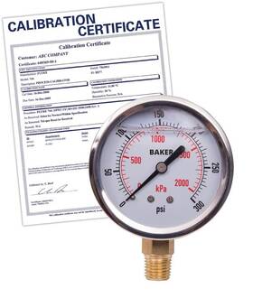 Avnc-300p-nist Baker Avnc-300p Pressure Gauge To 300 Psi