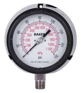 Lf45-160p-1 Baker Instruments Lf45-160p-1/2 Pressure Gauge To 160 Psi
