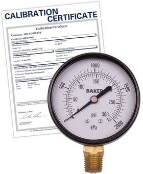 Lvbna-300p-nist Baker Lvbna-300p Pressure Gauge To 300 Psi
