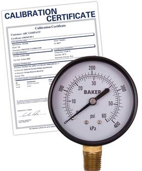 Lvbna-60p-nist Baker Lvbna-60p Pressure Gauge To 60 Psi