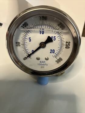 Ht-c24 Bar 2 To 300 Psi Pressure Gauge Stainless Steel 1bar. 1 Rpi 2-1/2 Inch Liquid Fill
