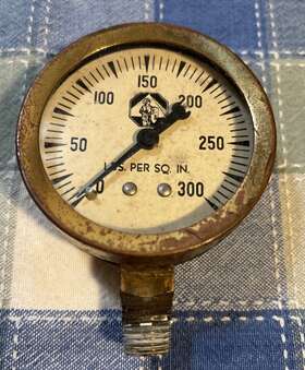 949a-3 Bastian Blessing Vintage Pressure Gauge To 300 Steampunk