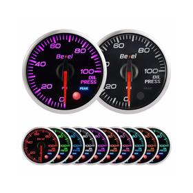 Bezel 850069756031 Oil Pressure Gauge Kit 0-100psi Black Indash Brushless Series 2-1/16ftft