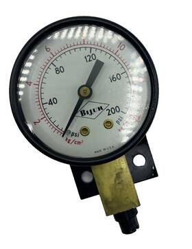 B3513 Bijur Pressure Gauge 0-200 Psi Made In Usa Inch Free Shipping