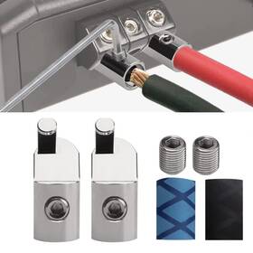 Billfaro 755419525568 2pcs 1/0 Gauge To 4 Input Wire Reducer Offset Angled Amp Re