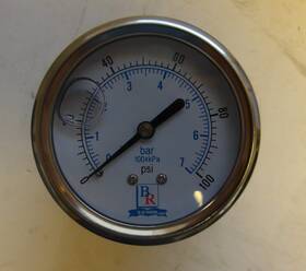 Br202l-254e Blue Ribbon P/n Gauge 2.5 Inch 1/4 Npt Liquid Filled 100psi Lot Of 4