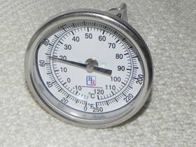 Br3a-2-ti Blue Ribbon 3 Inch Bimetal Thermometer 1/2 Npt 0/250 F&c Adj 2.5 Stem