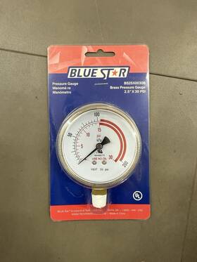 Bs25x0030b Blue Star Brass Pressure Gauge - 2.5 Inch X30 Psi Bs25x0030b Blue Star Brass Pressure Gauge - 2.5 Inch X30 Psi