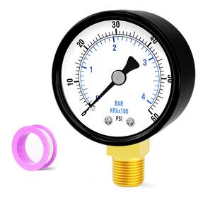 Bogerdack Ep-035 0-60psi Well Pump Pressure Gauge 1/4 Inch Npt 2 Face Dial Size Lower Mount Mult