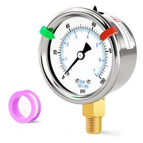 Ep-090 Bogerdack 0-100psi Stainless Steel Dry Low Pressure Gauge 1/8 Inch Npt 2 Dual Scale Dial Ep-090 Bogerdack 0-100psi Stainless Steel Dry Low Pressure Gauge 1/8 Inch Npt 2 Dual Scale Dial