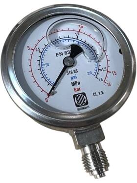 233.53.063 Bollfilter New 16 Bar Aussen Rot G1/4 B Pressure Gauge Sale