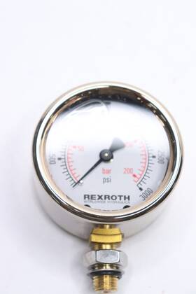 R978886009 Bosch Rexroth Hydraulic Liquid Filled Pressure Gauge 2-1/2 Inch 0-3000 Psi