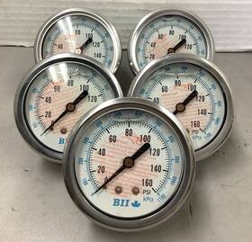 Pg25cbm-160-gnl Boshart Industries Lot Of 5 No Lead Pressure Gauge Glycerine Filled B657