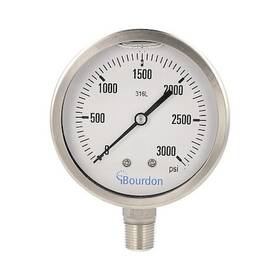 Mex5-d62.h34 Bourdon Mex5-d62.h34/0133 Pressure Gauge 1/2 In Npt Bottom Location