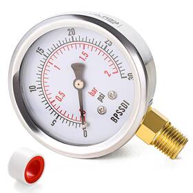 Bpssdiganbiao-2bar-1 Bpssdi 0-30 Psi Low Pressure Gauge 2.5 Inch Dial Size 1/4 Npt Lower Mount 304 Stainl