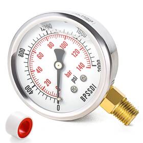 Bpssdiyoubiao-0-2000 Bpssdi 0-2000 Psi Glycerin Liquid Filled Hydraulic High Pressure Gauge 2.5 D