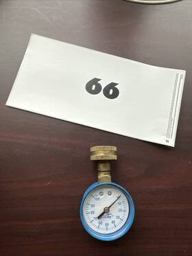 Brady 088409034437 Water Pressure Test Gauge 0-100 Psi