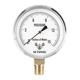 Branded 711181410952 To 15 Inches Of Water Column Pressure Gauge Capsule Measurement System 2.5 I
