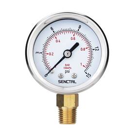 Branded 744759846181 0-15 Psi Low Pressure Gauge 2 Inch Dial Size 1/4 Npt Lower Mount