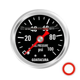 Branded Ga006 Goatacura 0-100psi Glycerin Filled Fuel Pressure Gauge 1-1/2 Inch Black Dial Siz