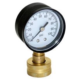 Wspgh100 Branded Water Pressure Test Gauge 100 Psi Glass Casing Connects To 3/4 Inch Male Hose Bib