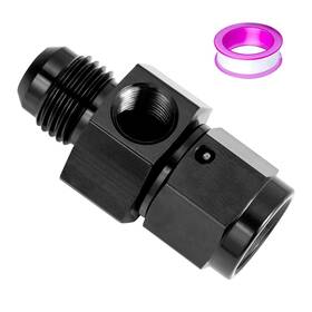 Breezliy 762027683337 6an Male Flare To -6 Female Swivel With 1/8 Npt Gauge Port Fuel Pressure Take