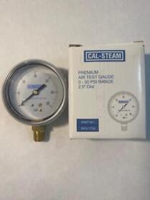 Rps-1739 Cal-steam Premium Air Test Gauge 0 30 Psi Range 2.5inch Dial