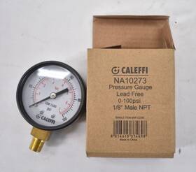 Na10273 Caleffi Pressure Gauge Lead Free 0-100 Psi 1/8 Inch Male Npt Tool Chrome