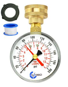 Carbo Instruments 810017351800 2-1/2 Inch Pressure Gauge Water Test 3/4 Femal