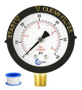 Carbo Instruments 810017353682 Water Pressure Gauge For Swimming Pool Filter Spa Aquarium