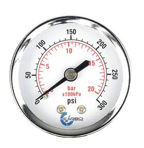 D20-csb-300 Carbo Instruments 2 Inch Pressure Gauge Chrome Plated Steel Case Dry 0-300 Psi/kpa Back Mount 1