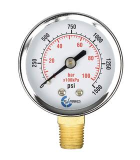 D20-csl-1.5k Carbo Instruments 2 Inch Pressure Gauge Chrome Plated Steel Case Dry 0-1500 Psi/kpa Lower Mount 1/4