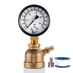 D20-pgbb-015 Carbo Instruments Gas Test Pressure Gauge 15 Pound Psi / 100 Kpa 3/4 Inch Fnpt Connection Bra
