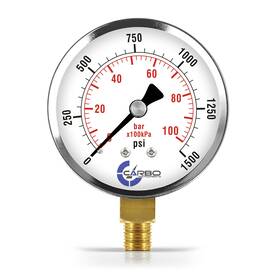 D25-csl-1.5k Carbo Instruments Pressure Gauge Dry 2-1/2 Inch Dial 0-1500 Psi Chrome Case 1/4 Npt Mount