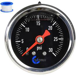 L15-ssb-30b Carbo Instruments 1-1/2 Inch Fuel Pressure Gauge Stainless Steel Case 304 Chrome Plated Brass Con