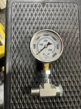 L20-ssl-6.0k Carbo Instruments 2 Inch Pressure Gauge Stainless Steel Case Liquid Filled Lower Mnt 6000 Psi